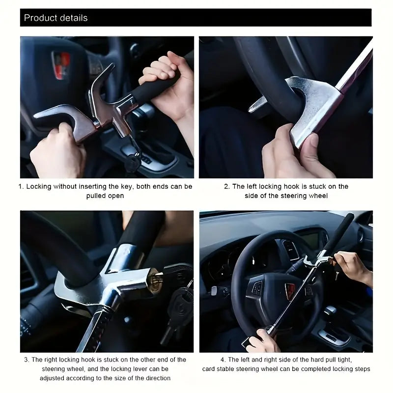 Enova Universal Steering Wheel Lock for Cars
