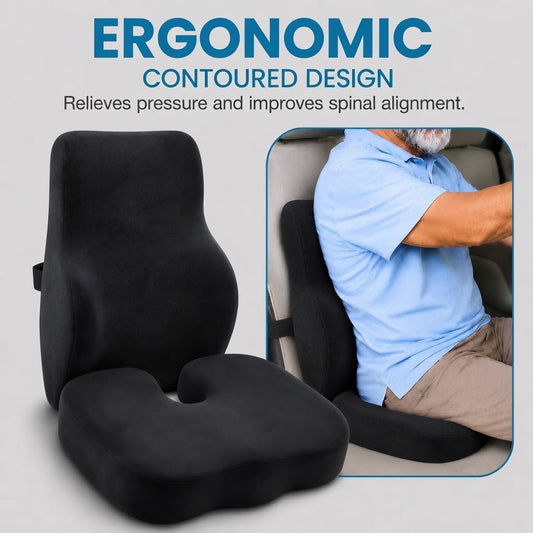 Ergonomic Car Seat & Back Support Cushion
