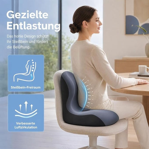 Ergonomic Memory Foam Seat Cushion with Lumbar Support