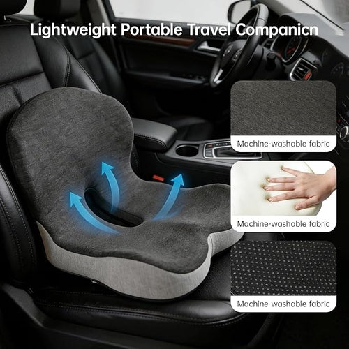 Ergonomic Memory Foam Seat Cushion with Lumbar Support