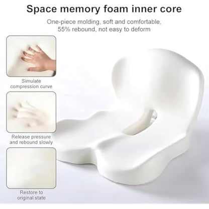 Ergonomic Memory Foam Seat Cushion with Lumbar Support