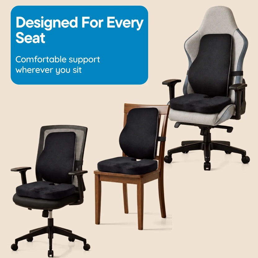 Ergonomic Car Seat & Back Support Cushion