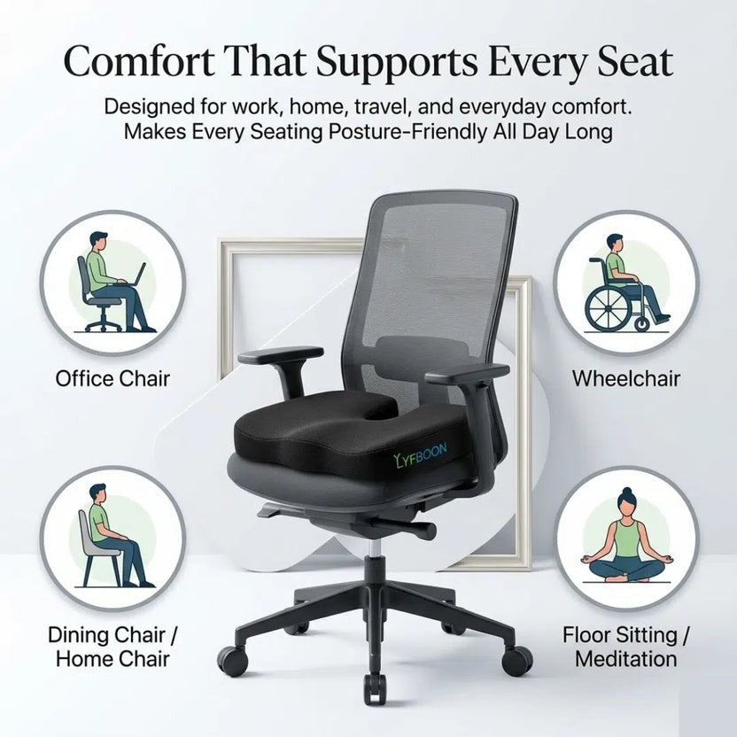 Ergonomic Car Seat & Back Support Cushion
