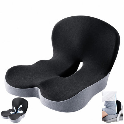 Ergonomic Memory Foam Seat Cushion with Lumbar Support